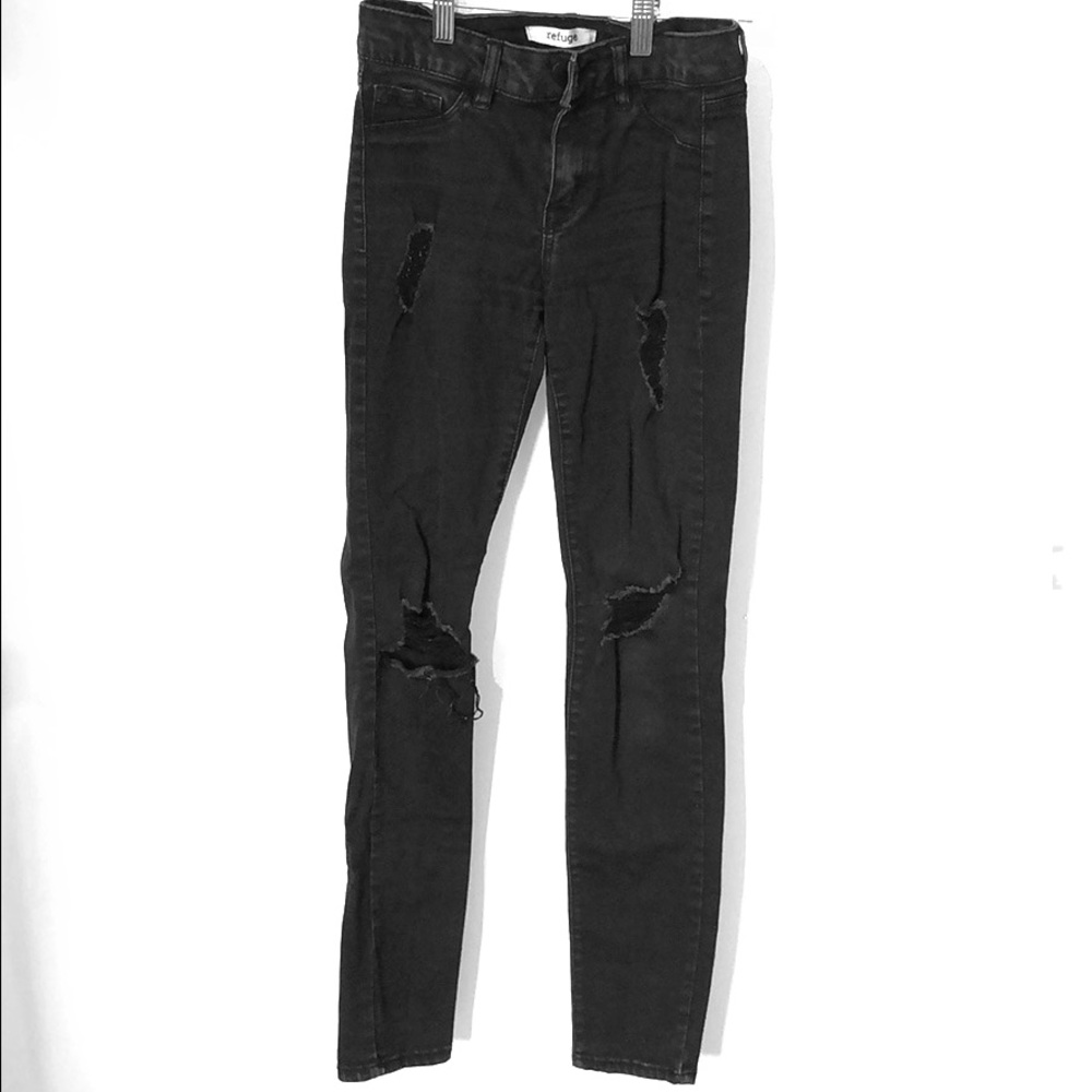 Black denim jeans